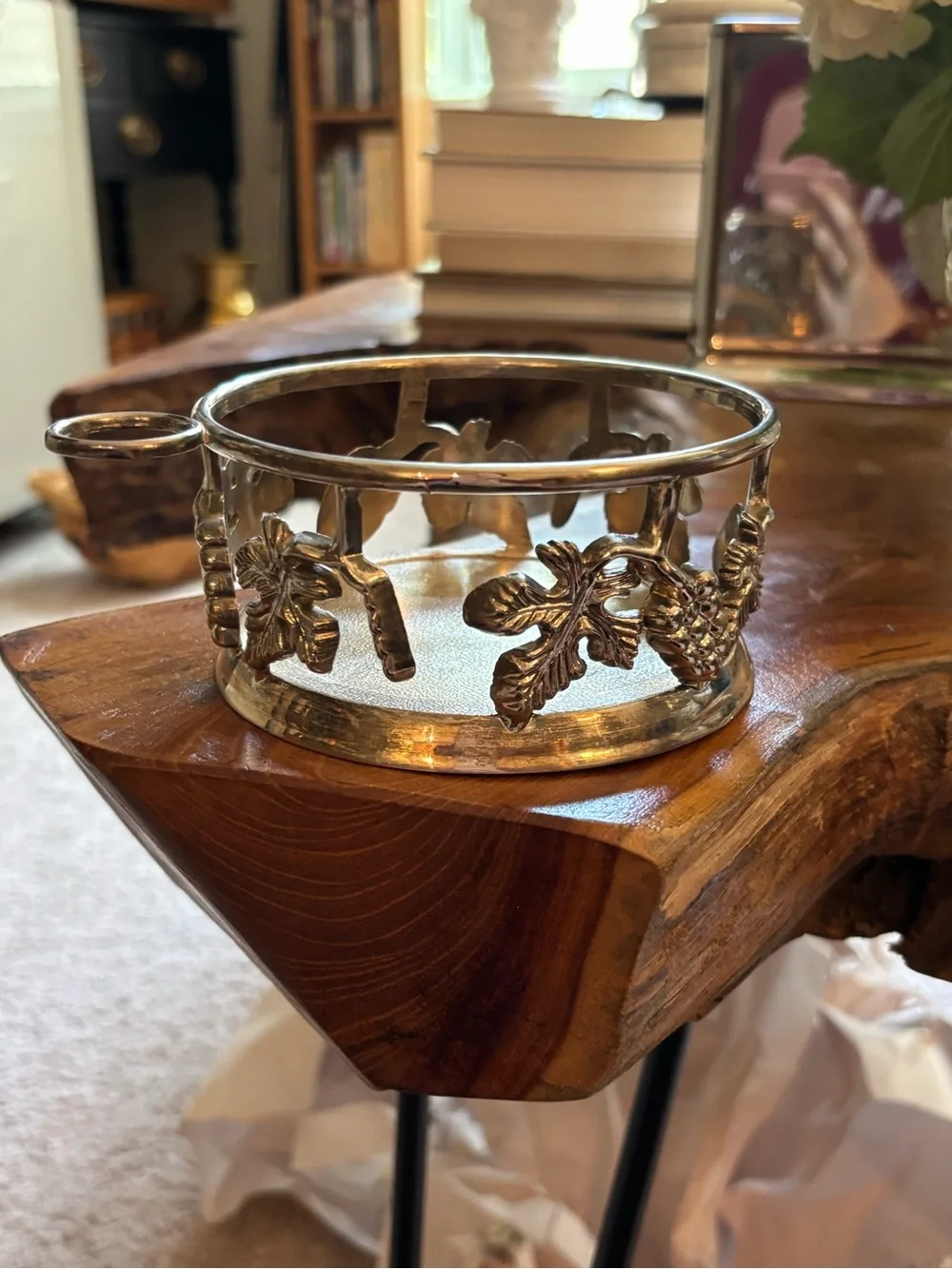 International silver company grape pattern wine coaster